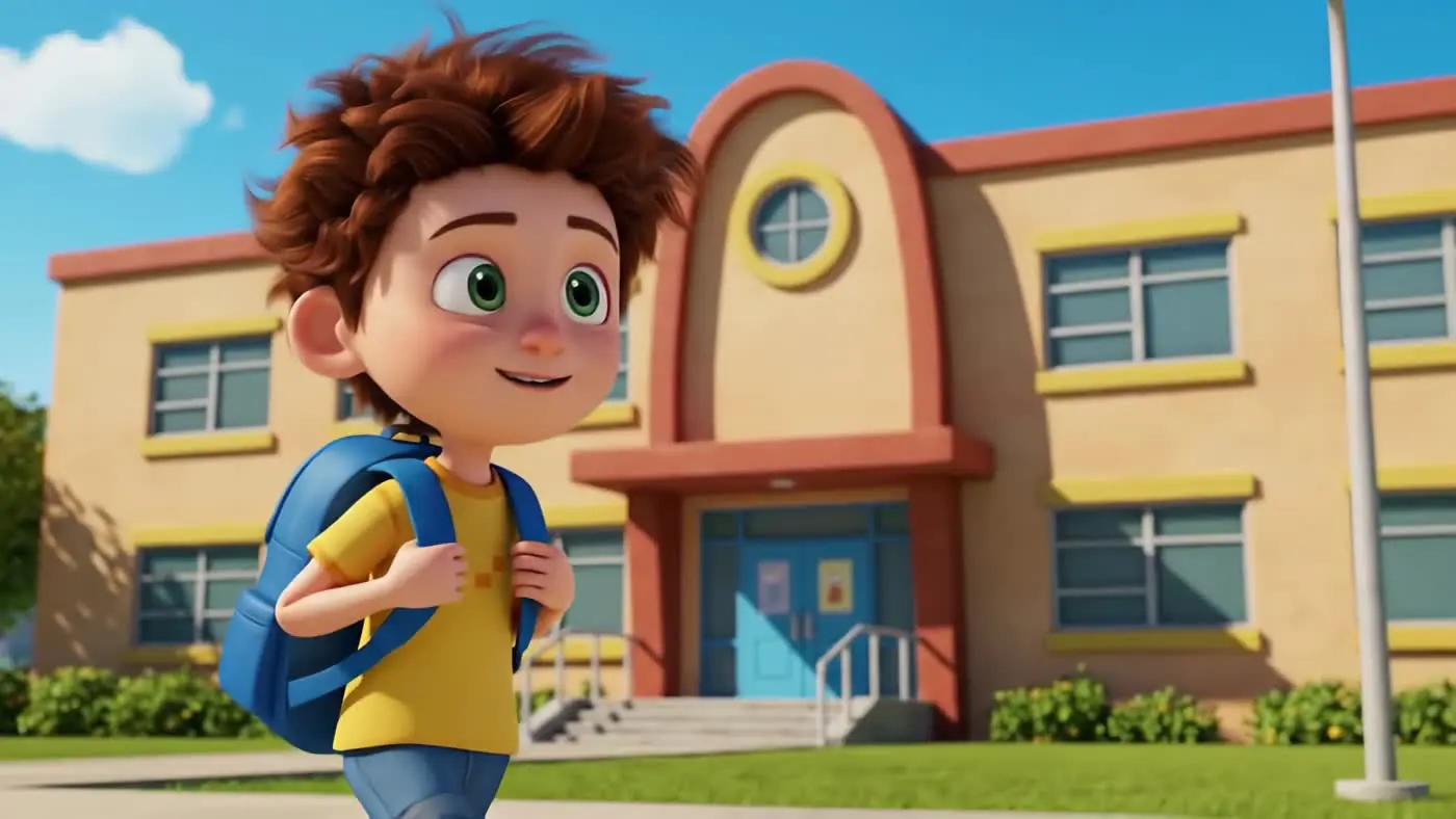 Animated Student's First Day at School | AIClips