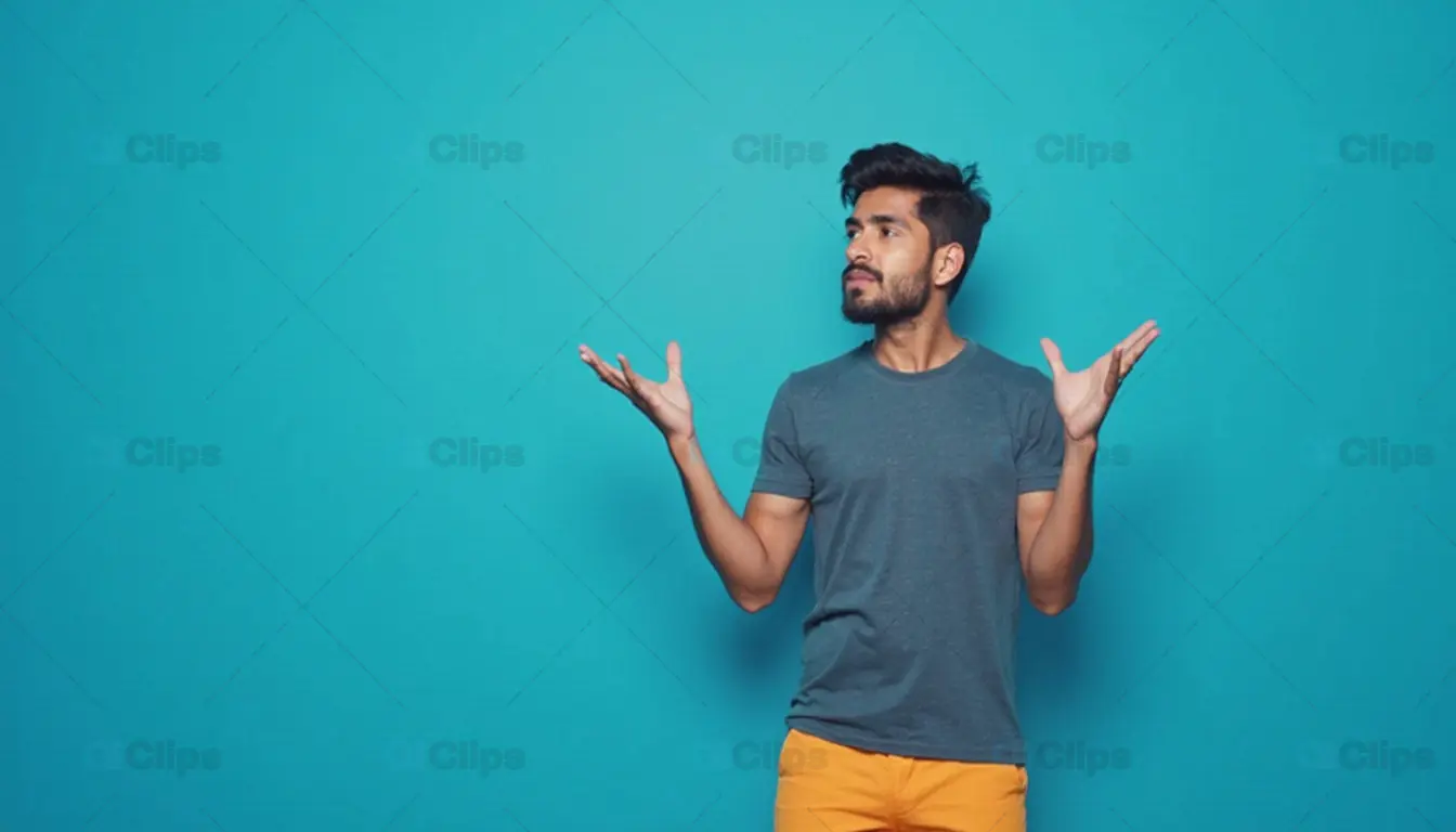 Confused Man in Casual Outfit