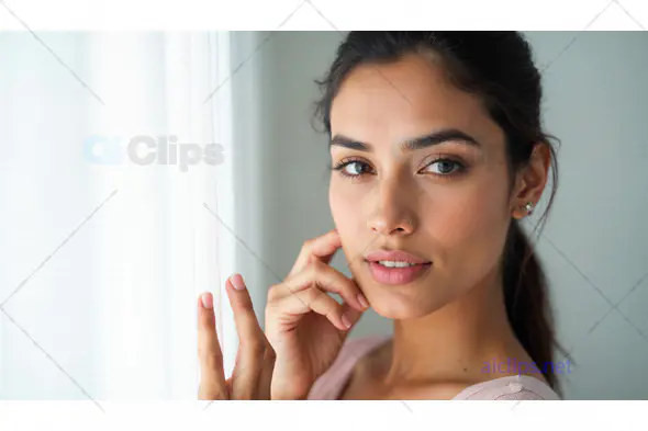 Natural Beauty Woman by Window