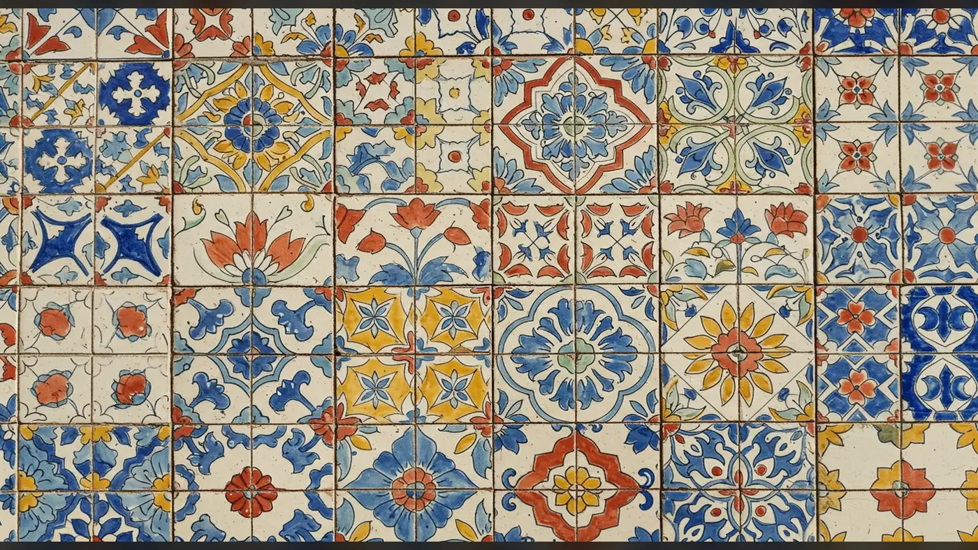 Multicolor Heritage Ceramic Tiles | Traditional Floral & Geometric Pattern