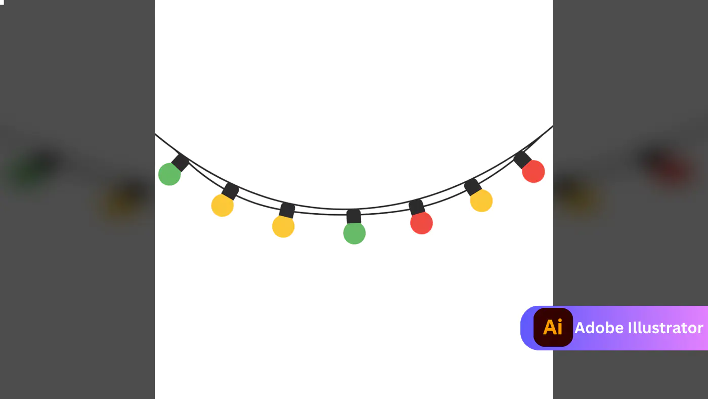 Colorful Bulb String Light Vector
