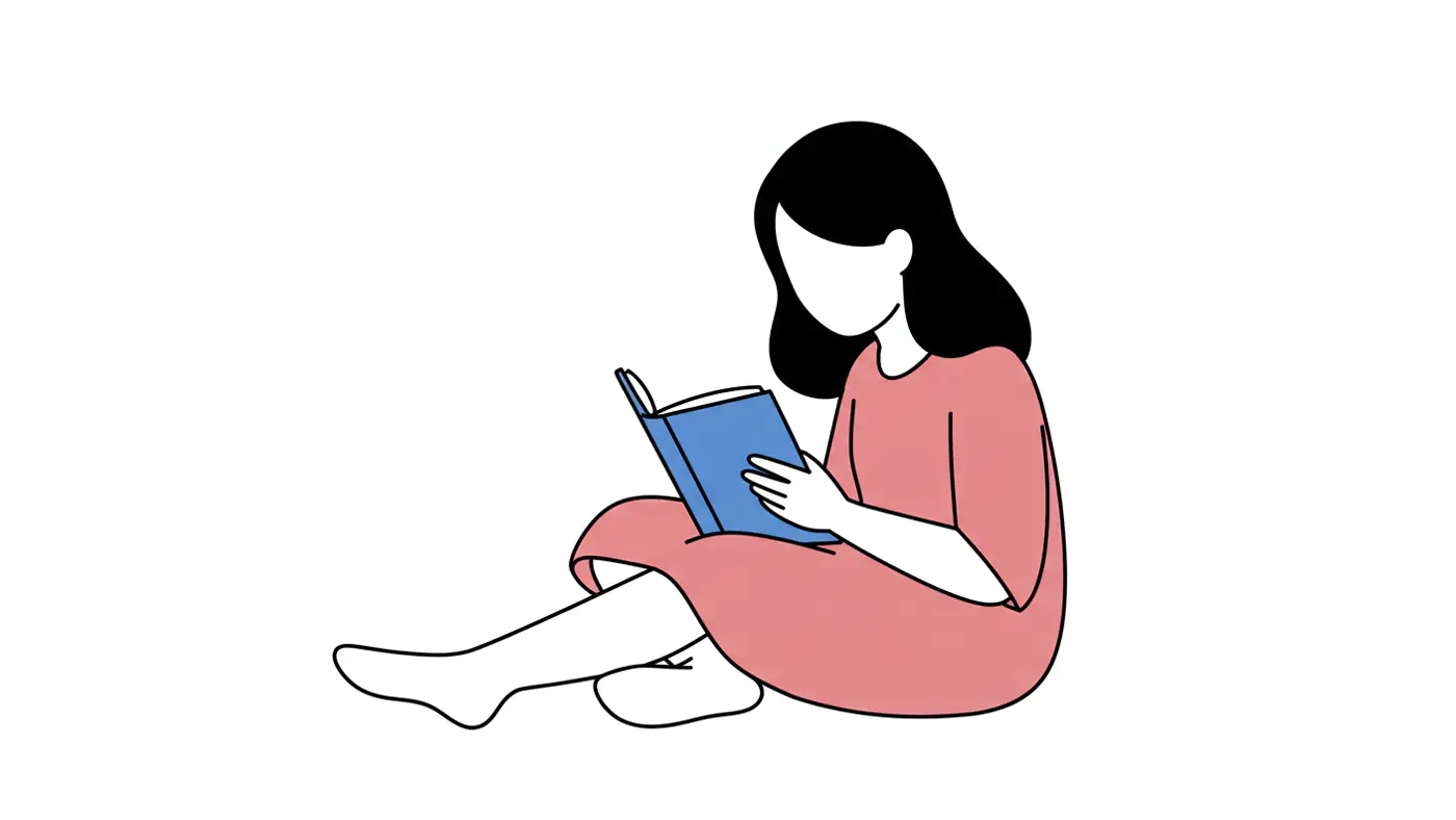 Minimalist Reading Pose Vector