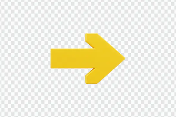Bright Yellow Directional Arrow Symbol PNG Clipart