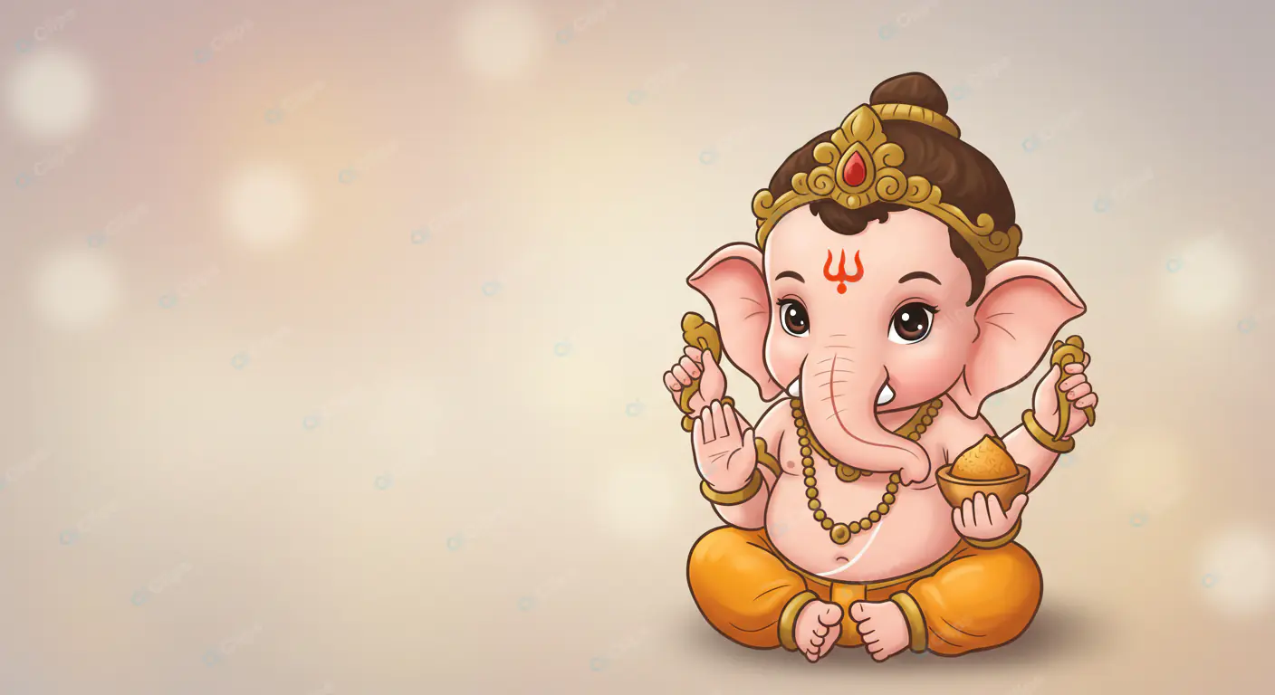 Adorable Ganesha Illustration