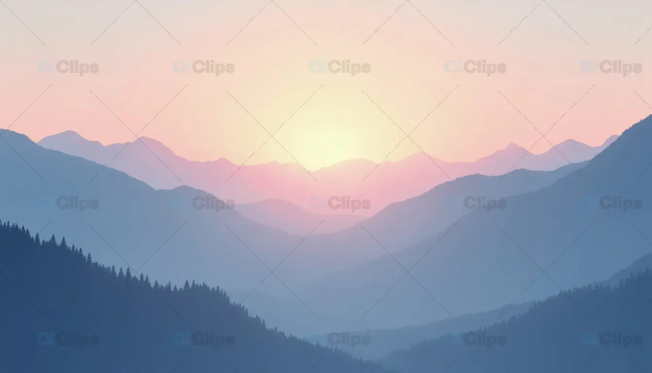 Serene Sunrise Over Misty Mountain Ranges