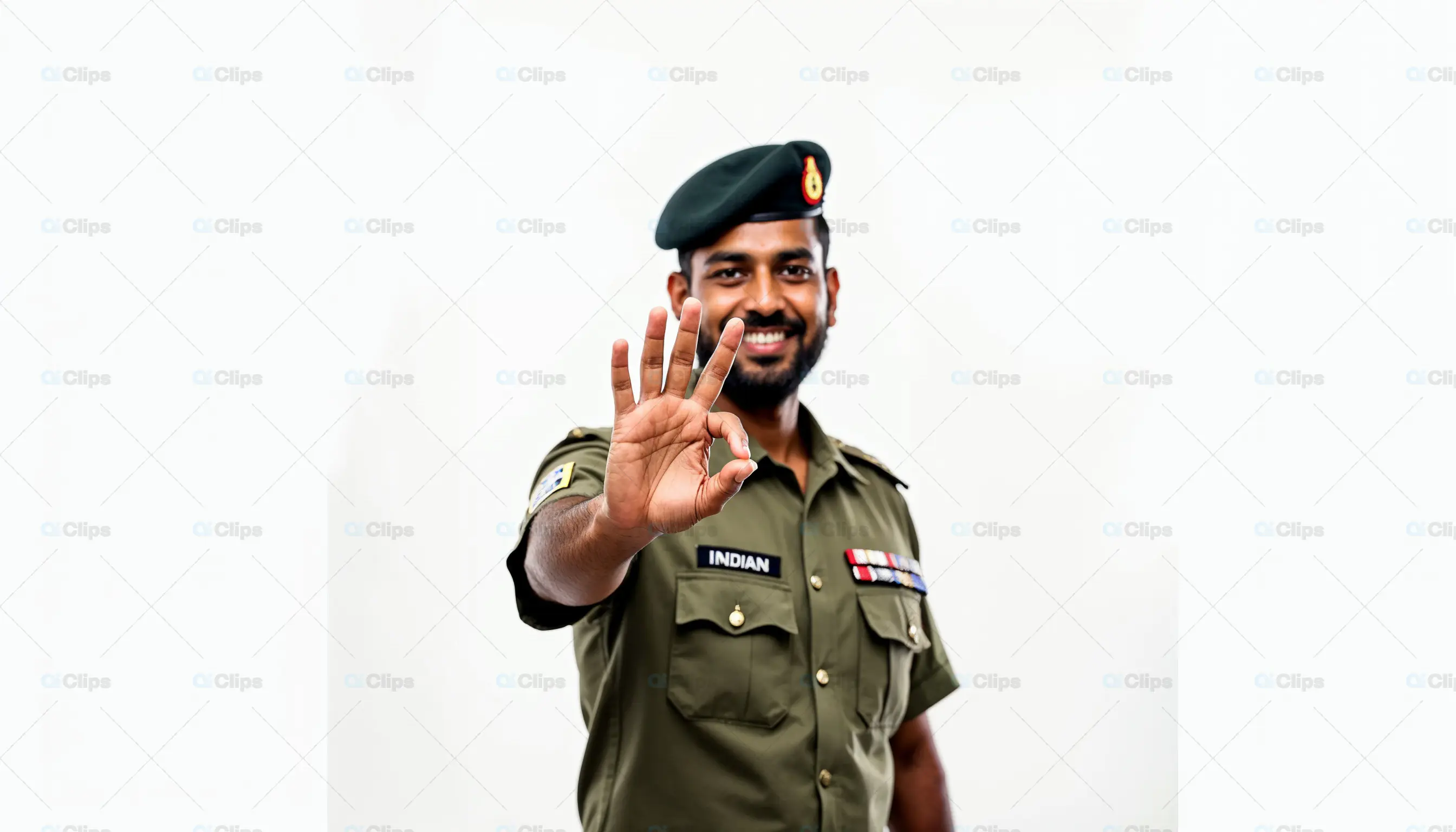 Indian Soldier Giving Okay Sign