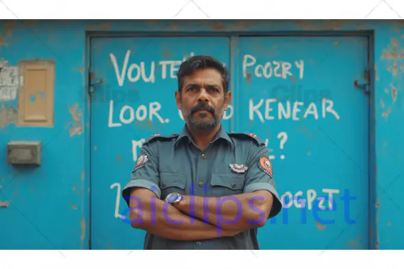 Serious Security Guard with Arms Crossed