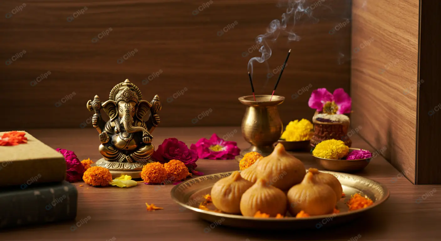 Ganesha Puja Offering Arrangement