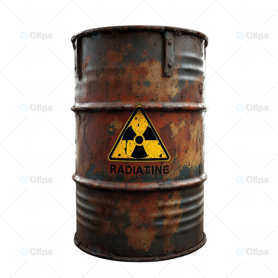 3D Corroded Radioactive Waste Barrel