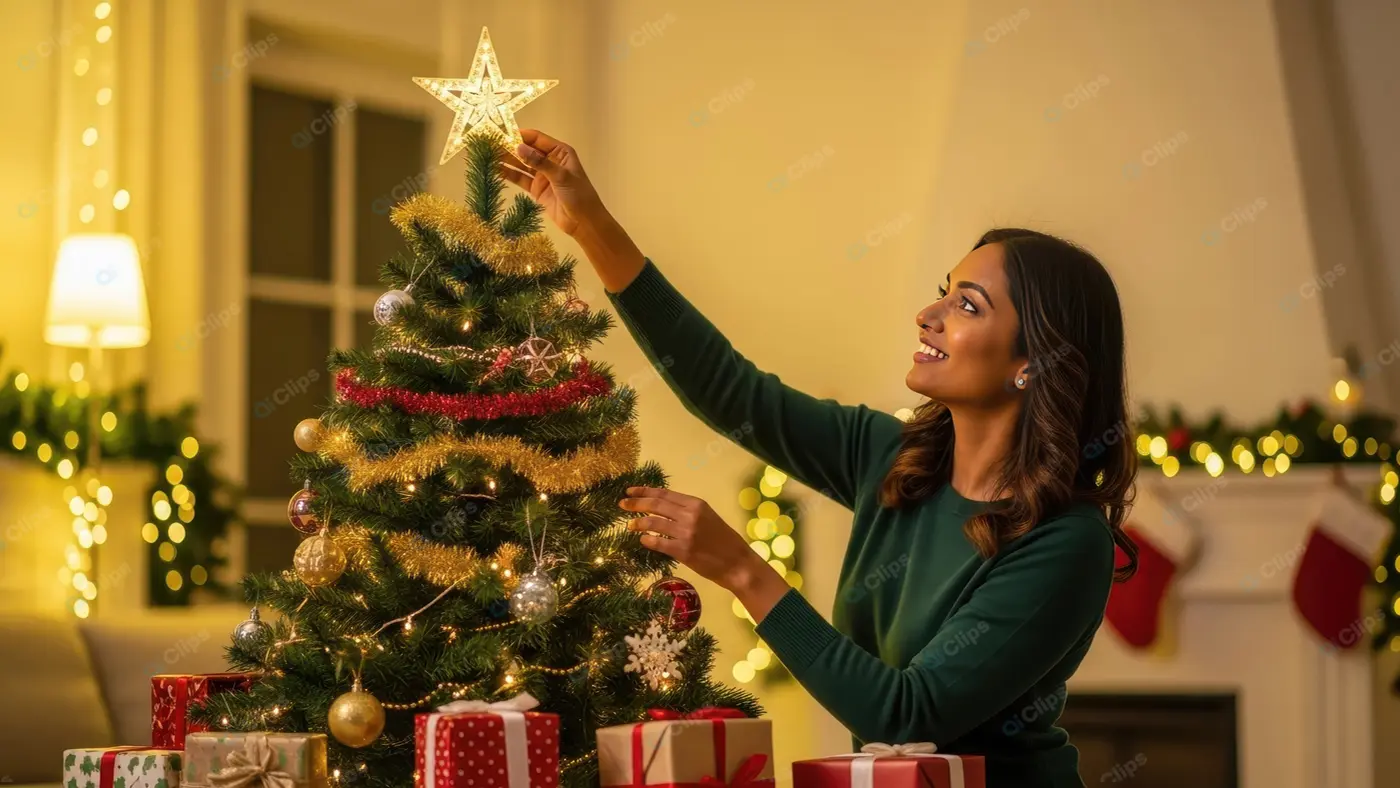 Placing the Shining Christmas Star