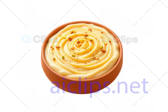 3D Creamy Dessert Bowl with Sprinkles