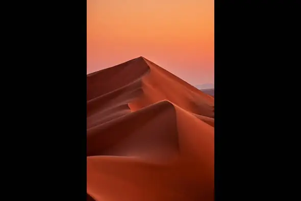 Golden Desert Dunes at Sunset Aerial Cinematic Landscape