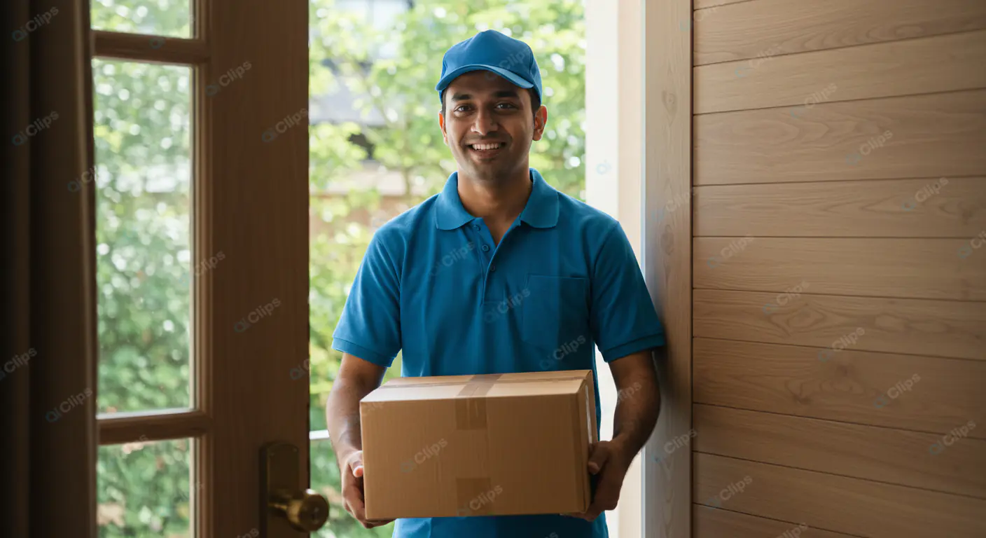 Cheerful Delivery: Doorstep Service