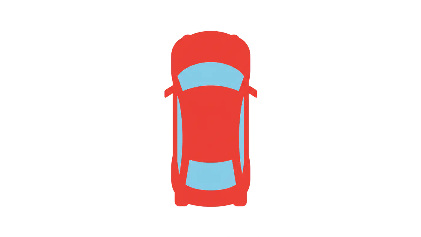 Minimalist Red Car Top View Icon