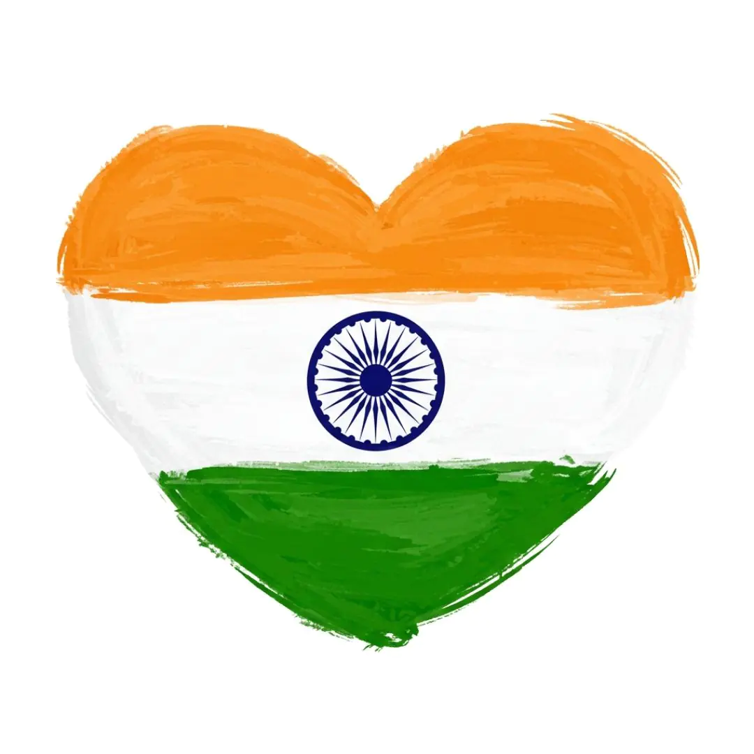 Patriotic Indian Flag Heart Shape PNG Clipart