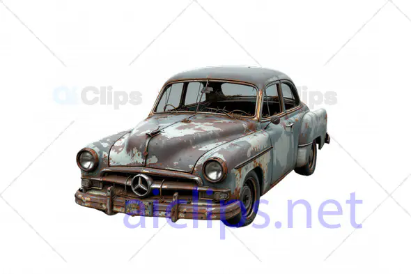 3D Rusted Vintage Sedan Car