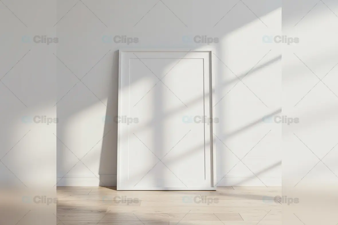 Minimalist White Frame Mockup with Natural Sunlight