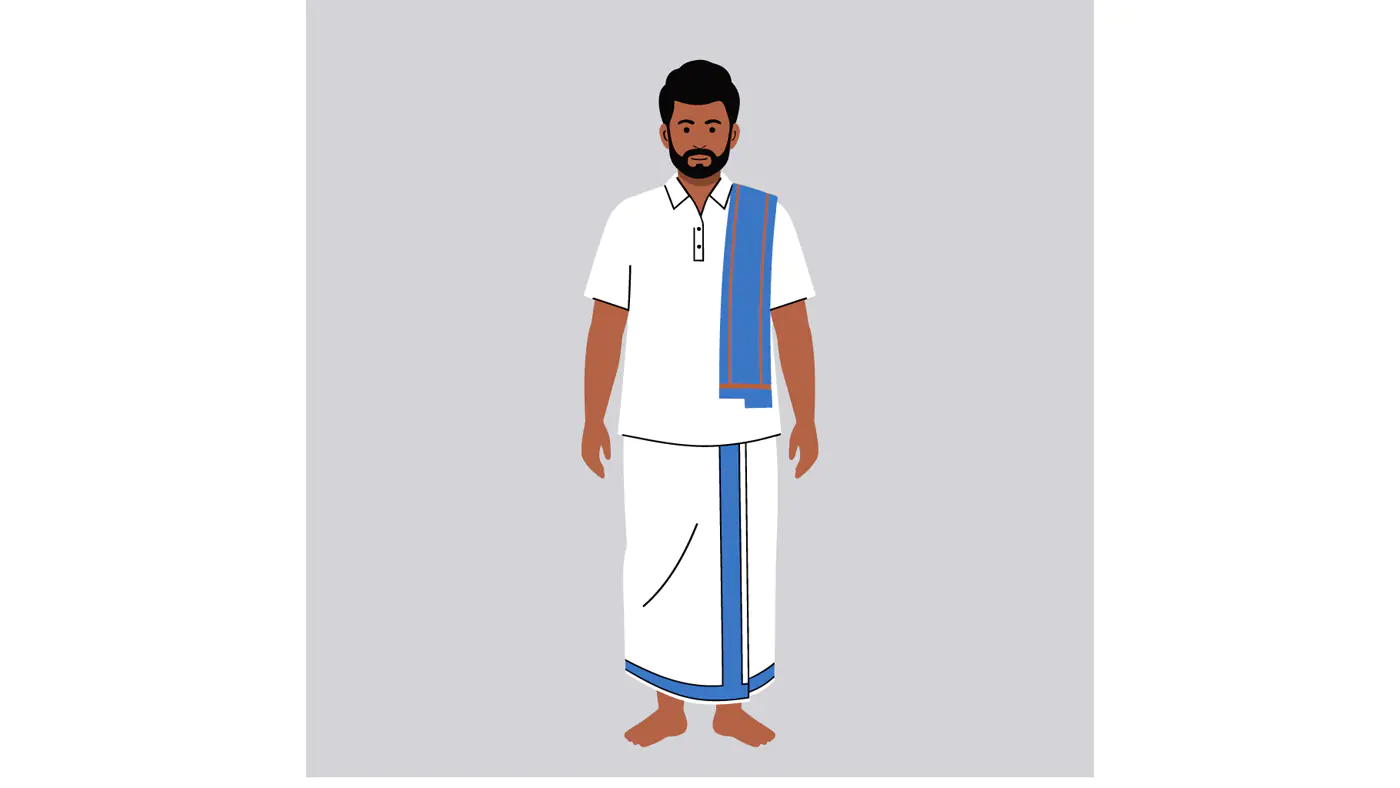 South Indian Man Vector Illustration