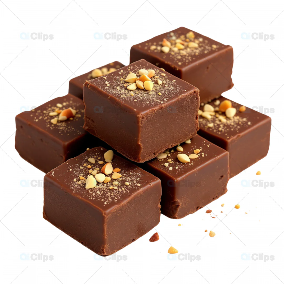 3D Chocolate Burfi with Nut Garnish