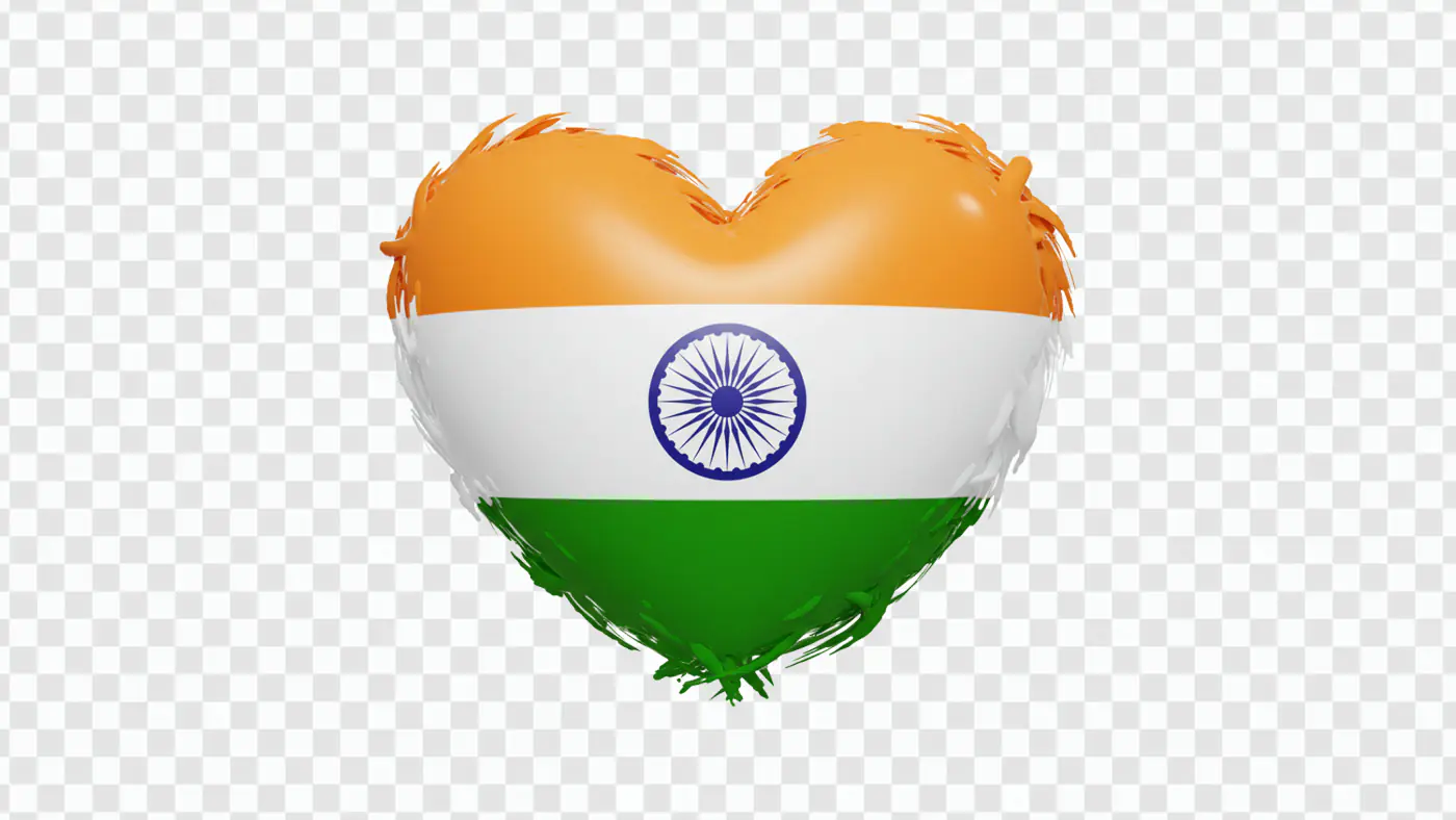 Indian Flag Heart Patriotic Symbol PNG Clipart