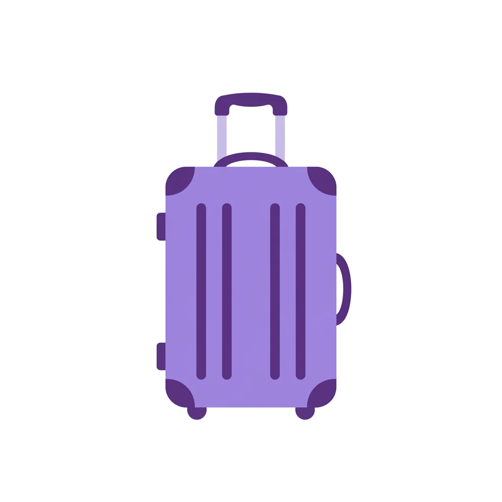 Purple Rolling Suitcase Icon