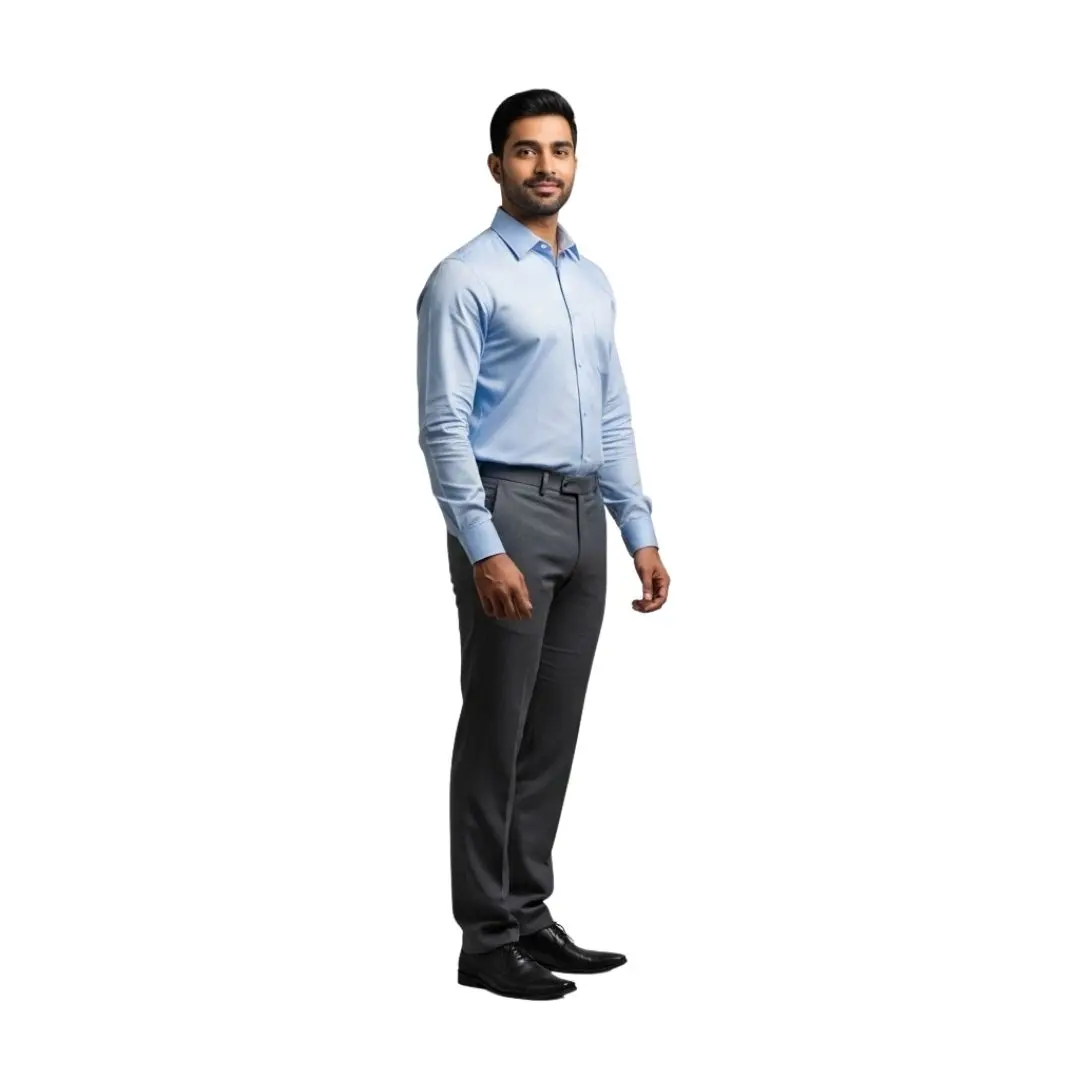Confident Indian Man in Formal Attire Standing PNG