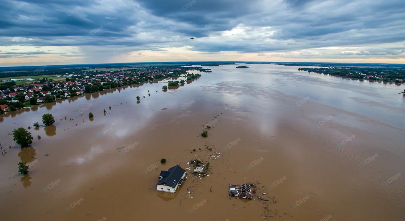 Devastating Floodplain Aerial View