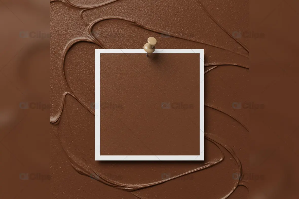 Pinboard Mockup with Chocolate Texture Background