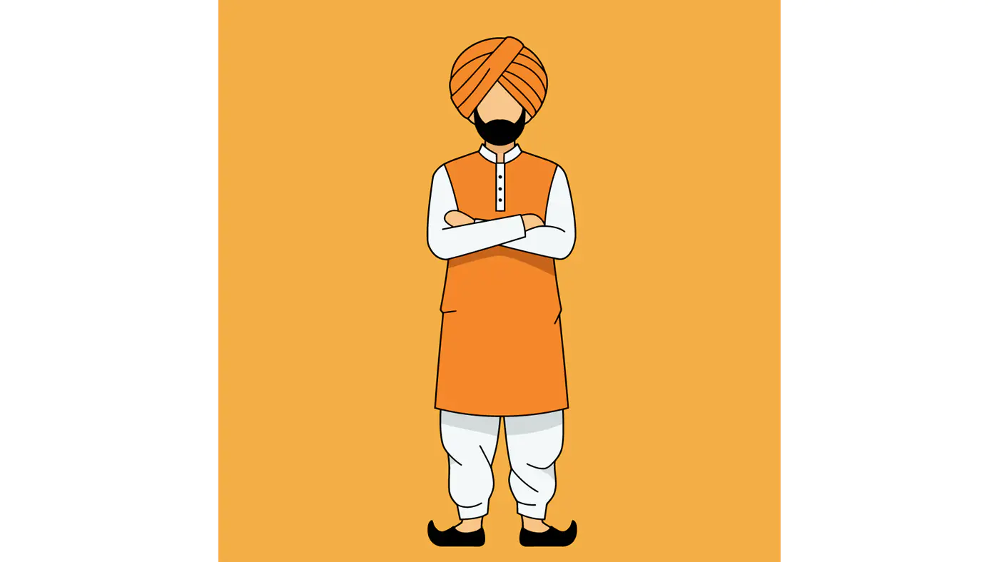 Minimalist Sikh Man Vector Illustration