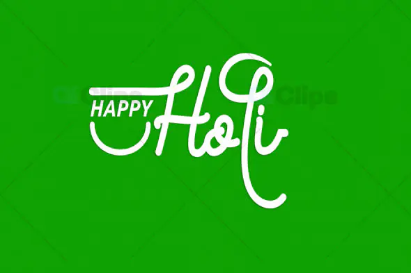 Happy Holi Text Animation on Green Screen