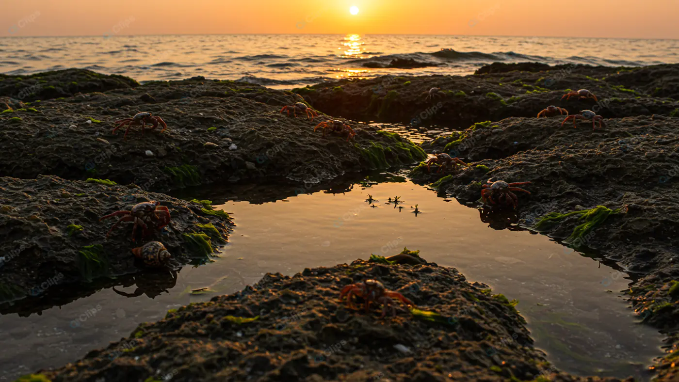 Coastal Tidepool at Golden Hour