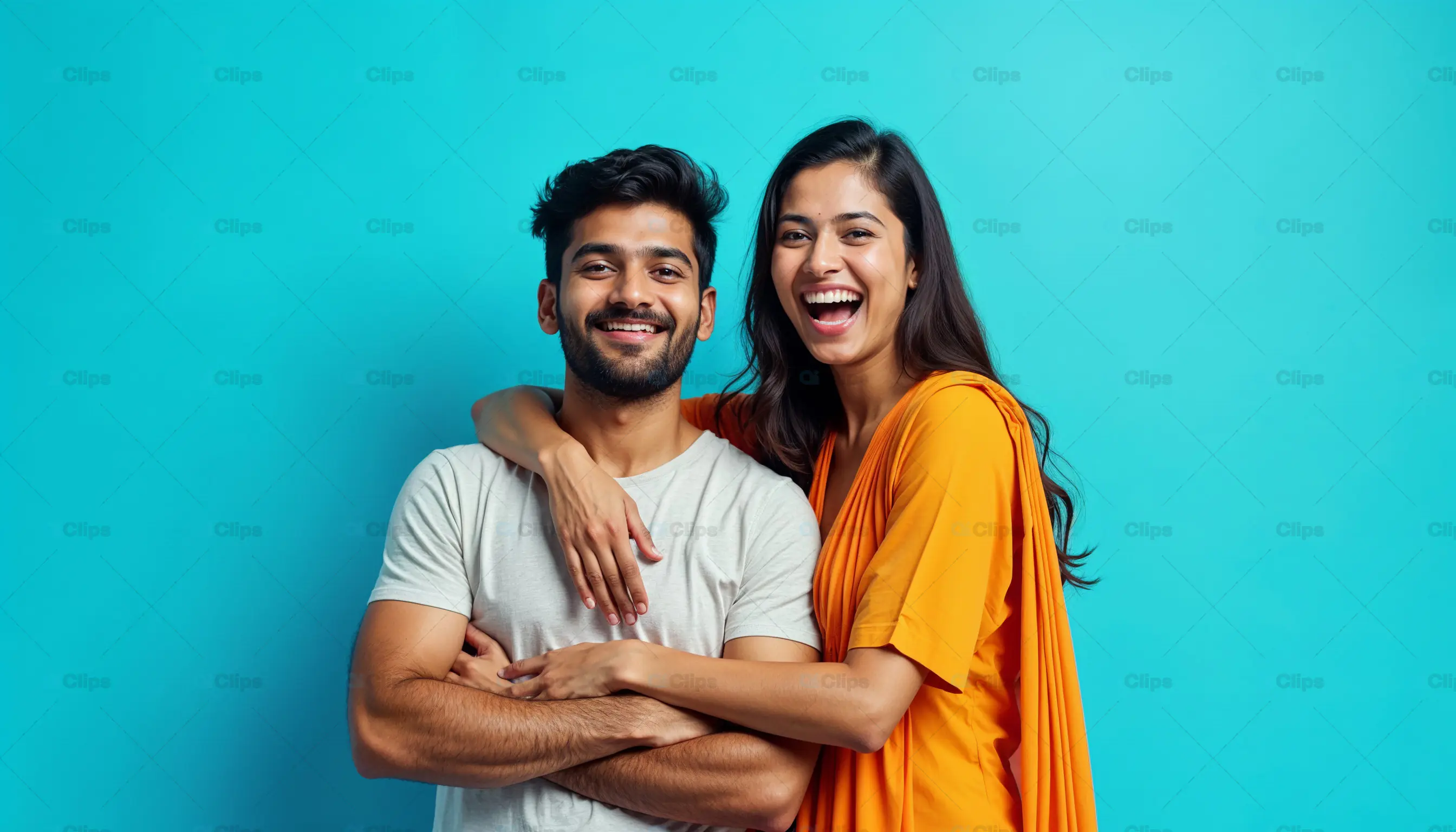 Smiling Couple Embracing