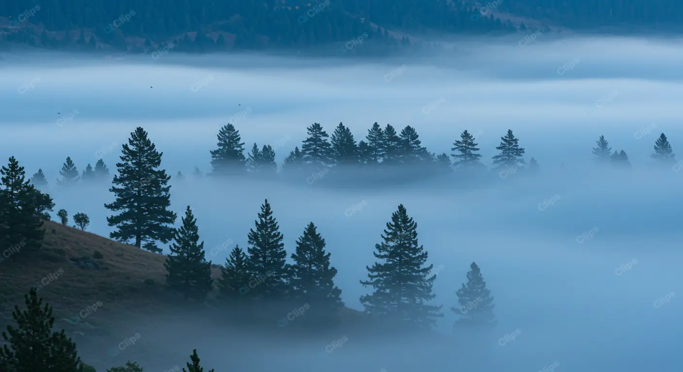 Ethereal Foggy Pine Forest