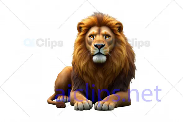Majestic Lion Sitting Pose 3D Model