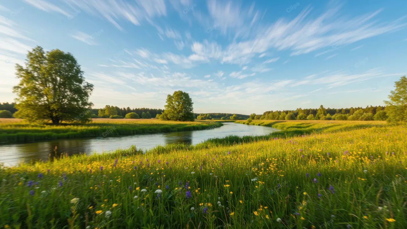 Serene Riverside Meadow