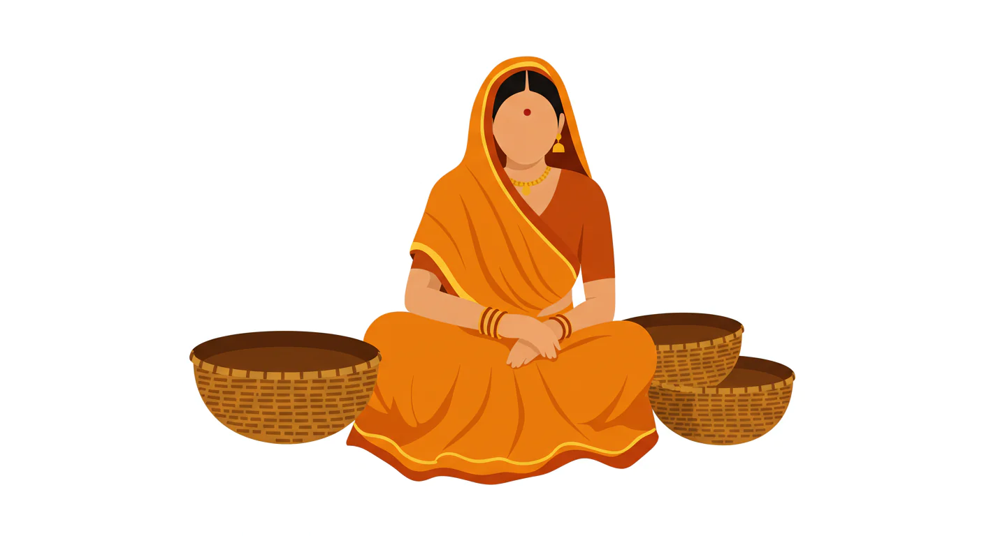 Traditional Basketweaver Vector Art