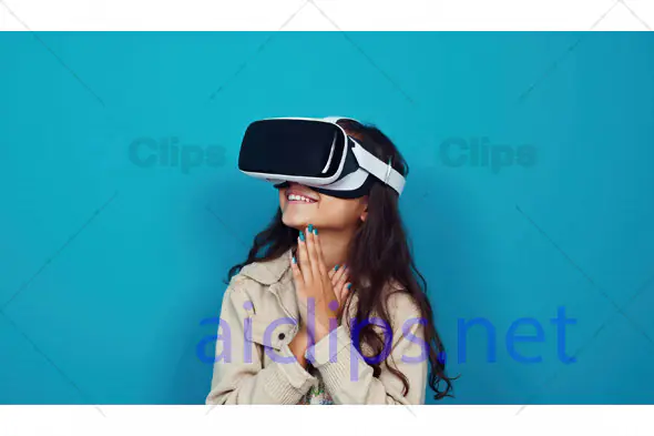 Excited Girl with VR Headset