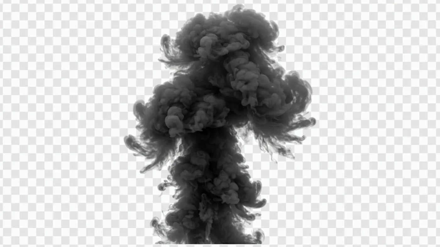 Ominous Dark Smoke Plume Rising PNG Clipart