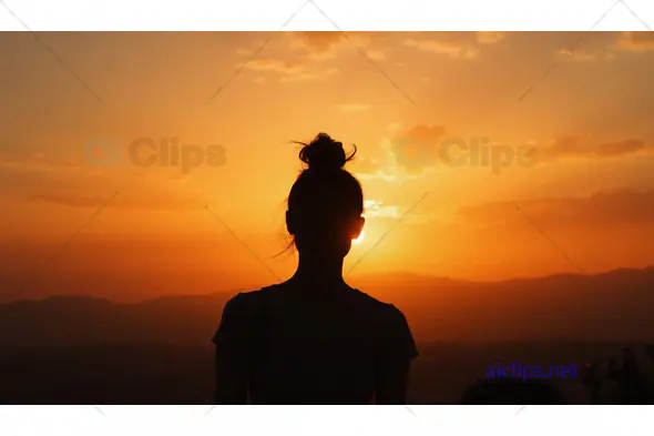 Woman Silhouette at Sunset