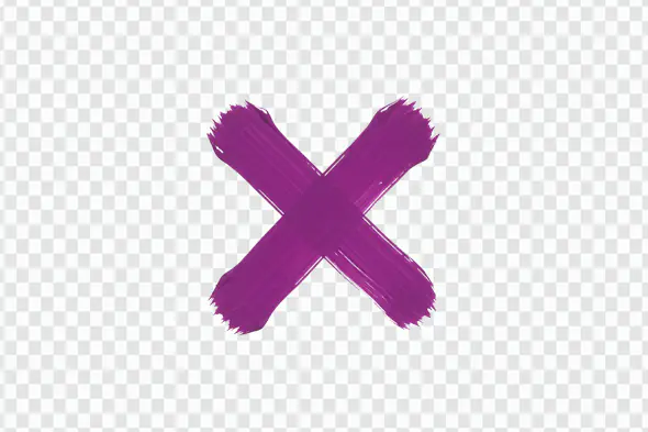 Vibrant Purple X Brushstroke Symbol PNG Clipart