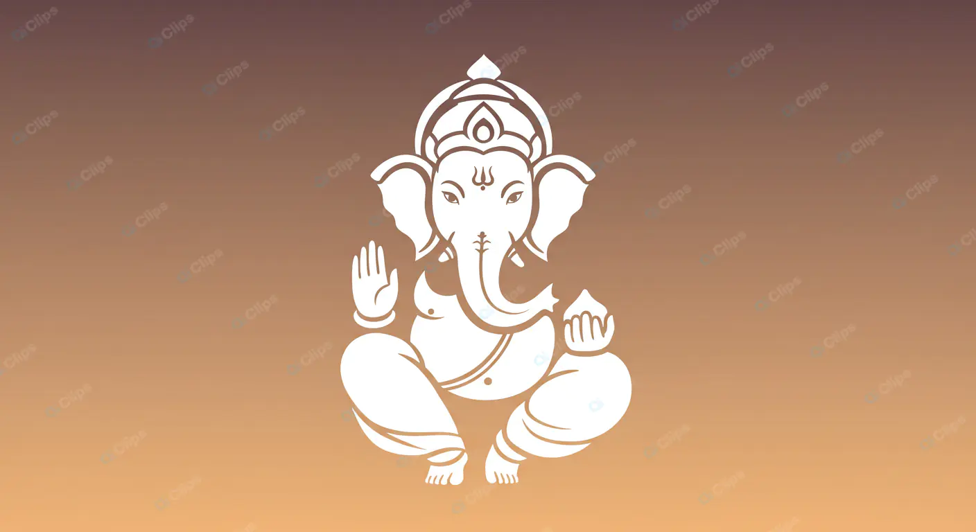 Ganesha Silhouette on Warm Gradient