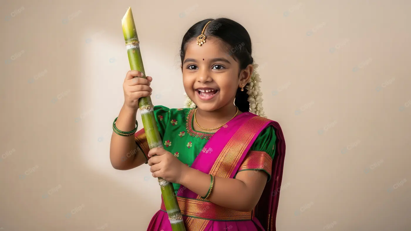 Radiant Child in Festive Silk Attire