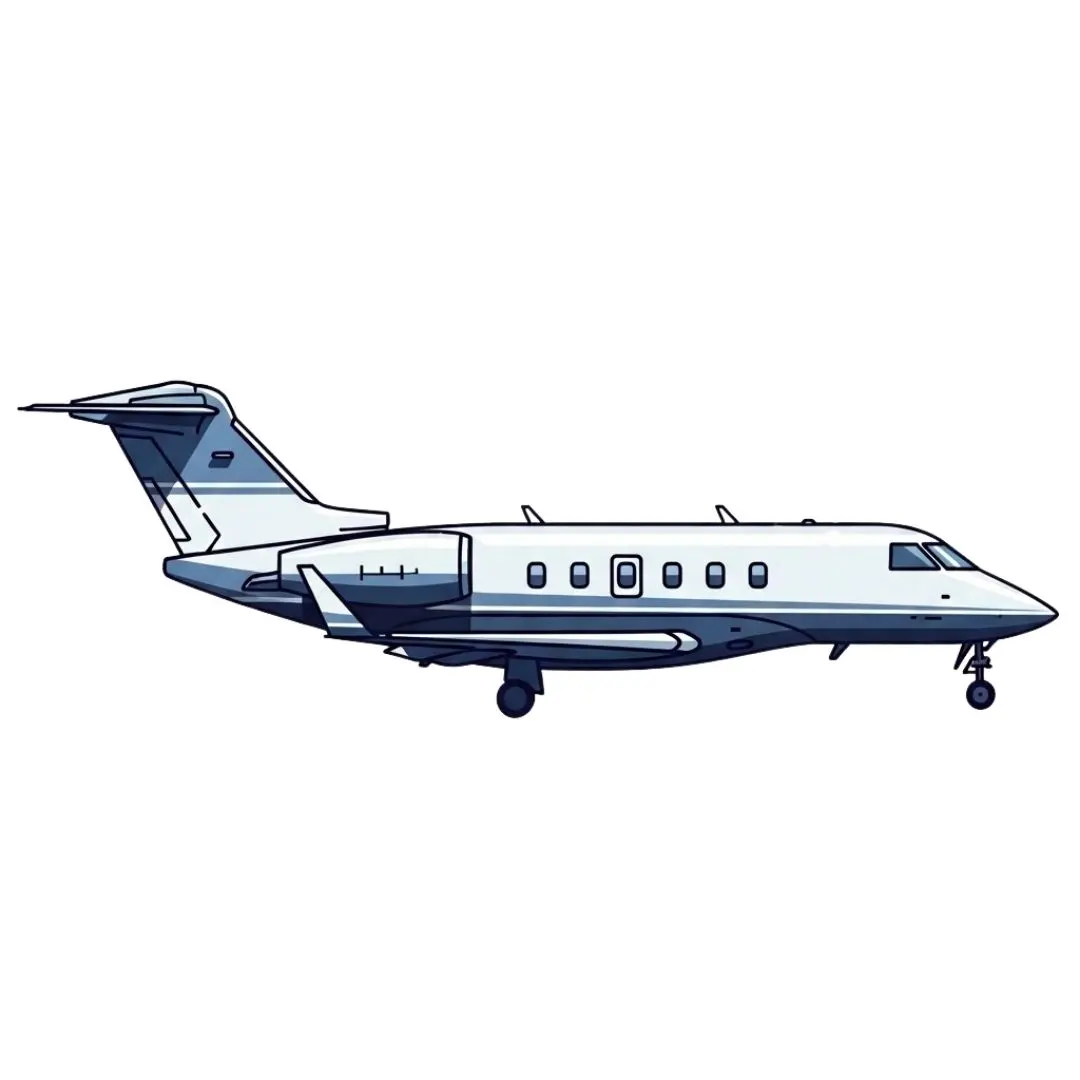 Stylized Private Jet Illustration PNG