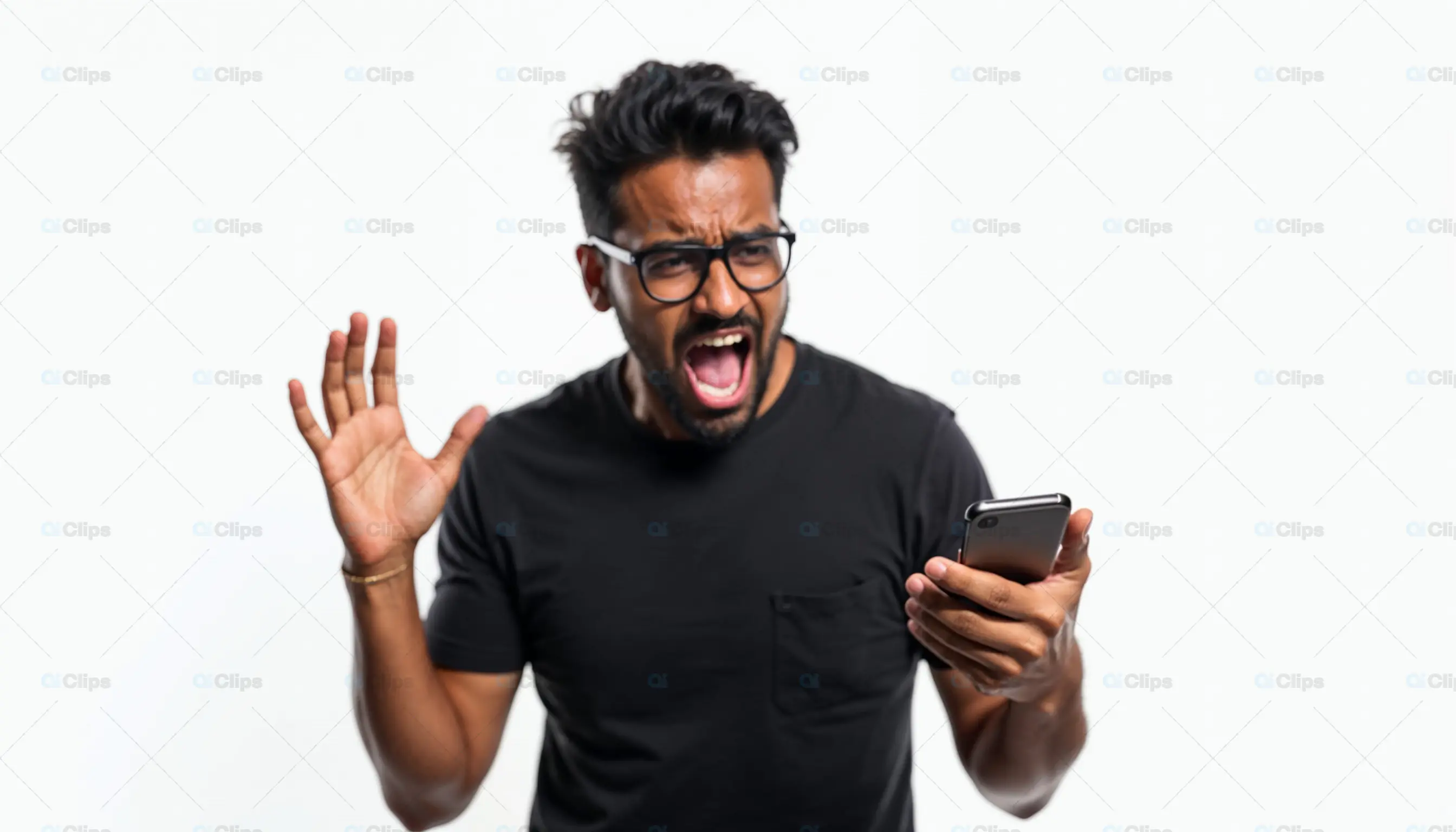 Angry Man Reacting to Smartphone