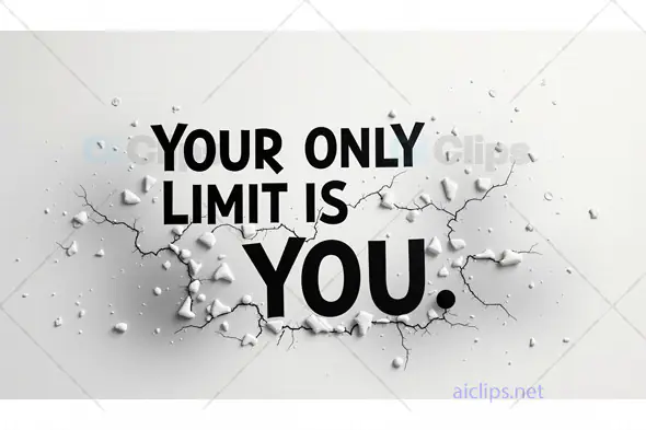 "Your Only Limit Is You" Cracked Wall Motivational Poster