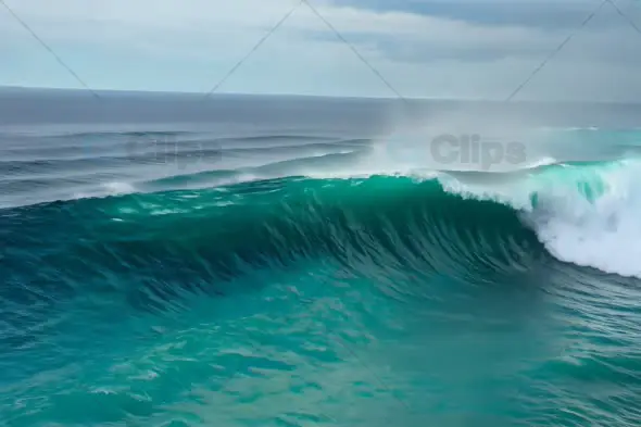 Ocean Wave in Motion with Turquoise Water and White Foam | AIClips