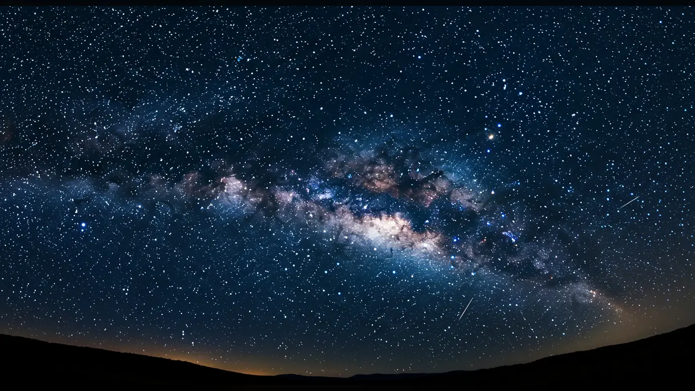 Milky Way Core with Meteor Trails – Night Sky Background