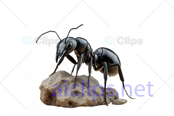 Realistic 3D Black Ant Model on Rock – High Detail Insect Asset
