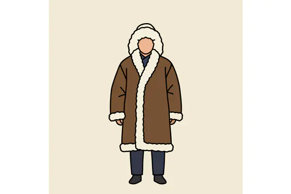 Minimalist Shearling Coat Vector