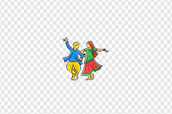 Colorful Indian Folk Dancers Performing Traditional PNG